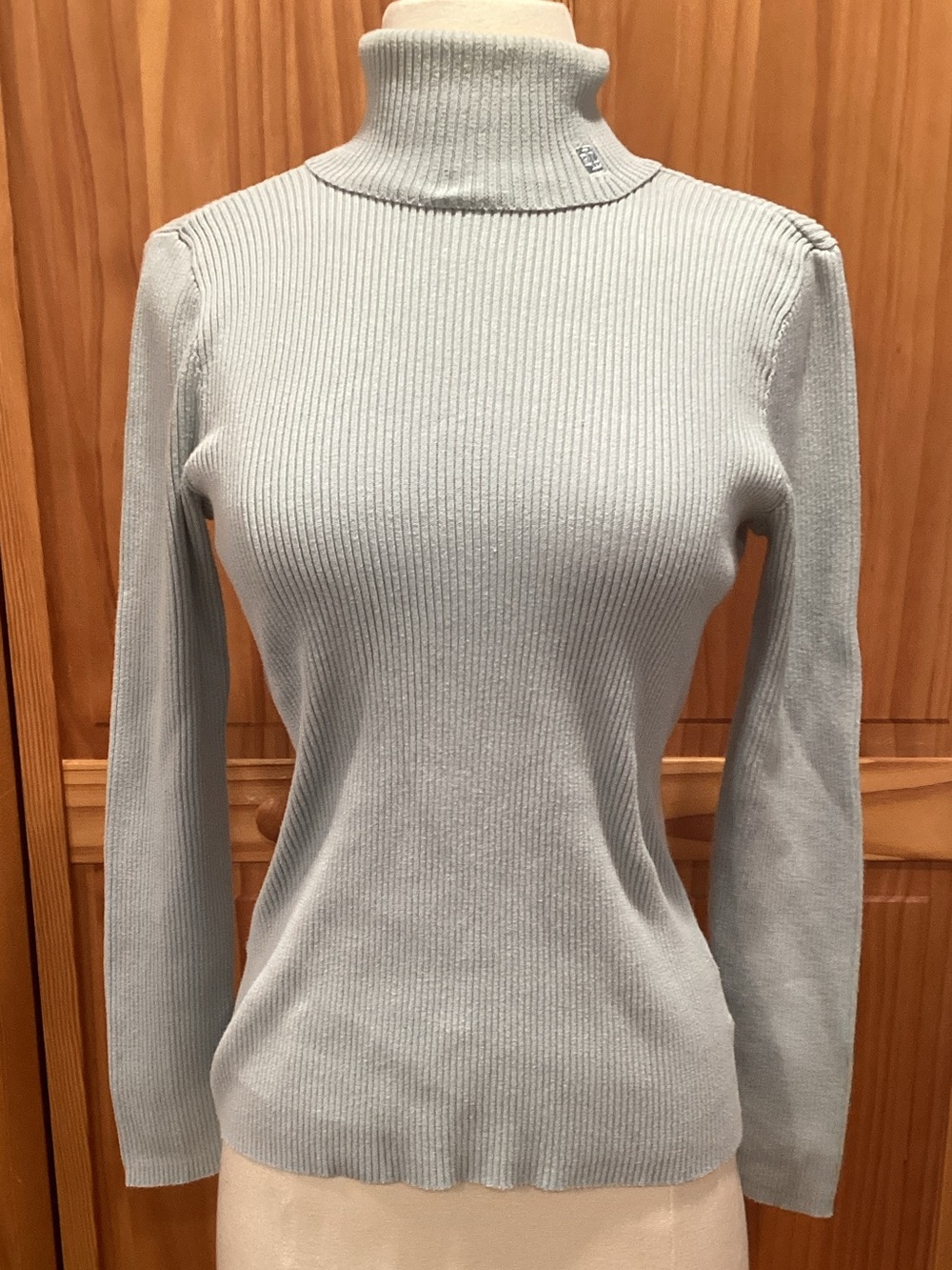 Polo by Ralph Lauren Light Blue Ribbed Turtleneck